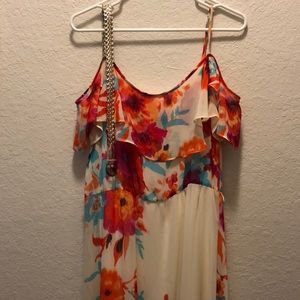 Flutter sleeve floral dress